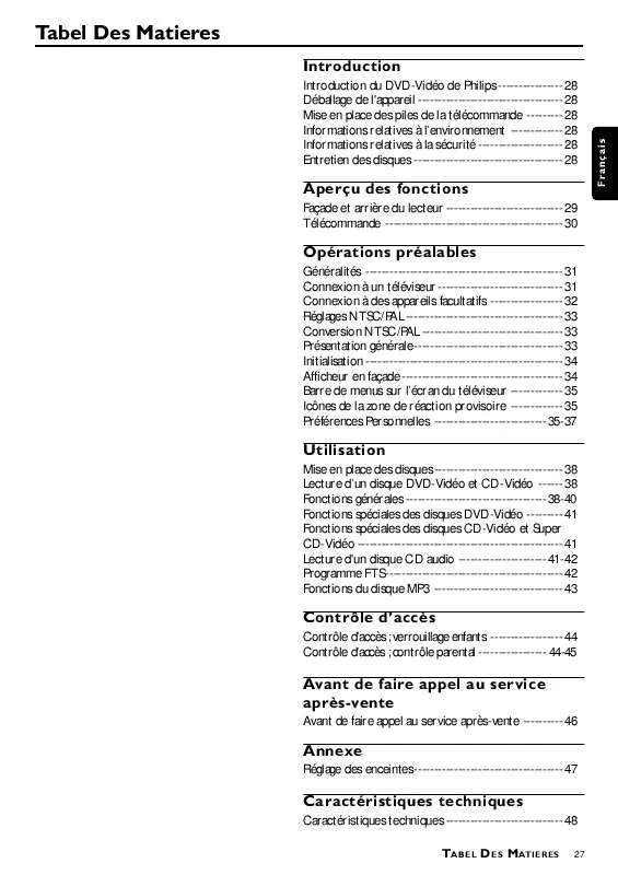 Mode d'emploi PHILIPS DVDQ50/021