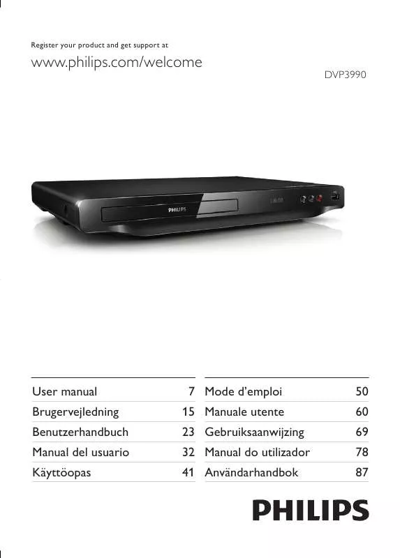 Mode d'emploi PHILIPS DVP-3990