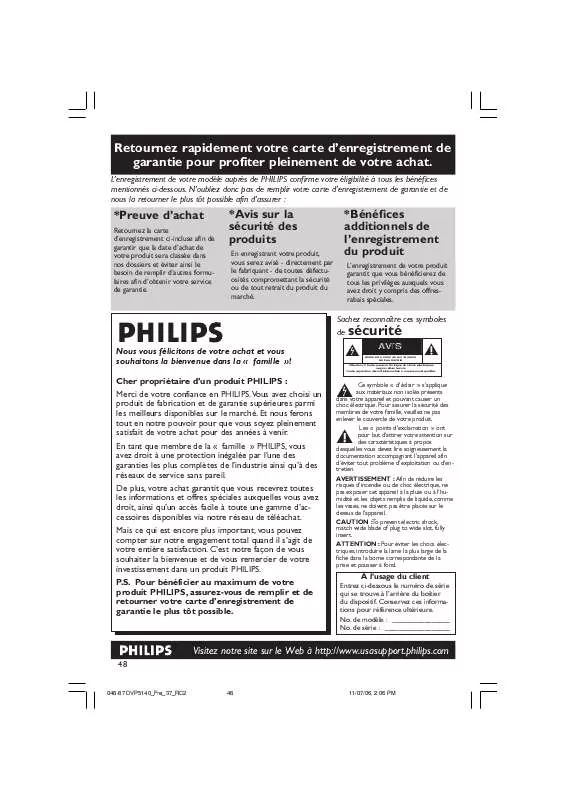 Mode d'emploi PHILIPS DVP5140-37B