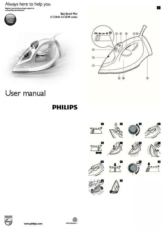 Mode d'emploi PHILIPS EASYSPEED PLUS GC2048/30