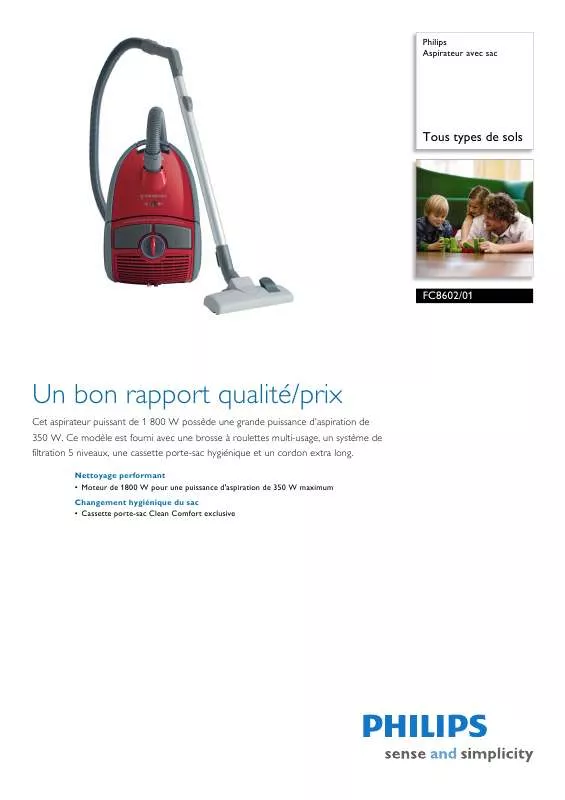 Mode d'emploi PHILIPS FC 8602