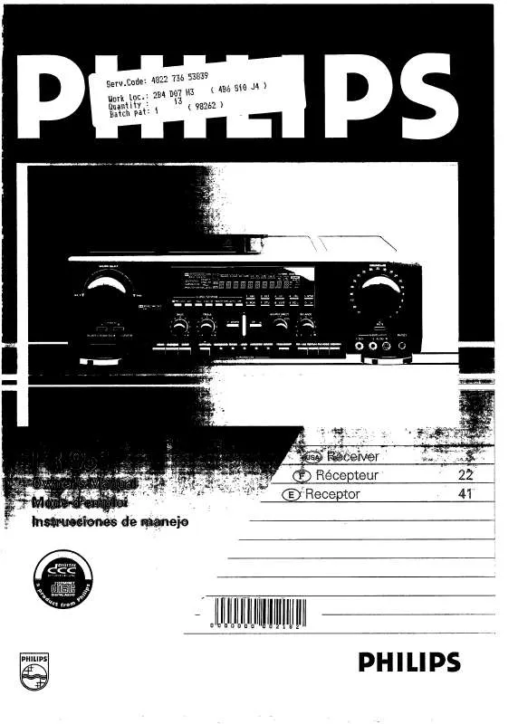 Mode d'emploi PHILIPS FR951-00S