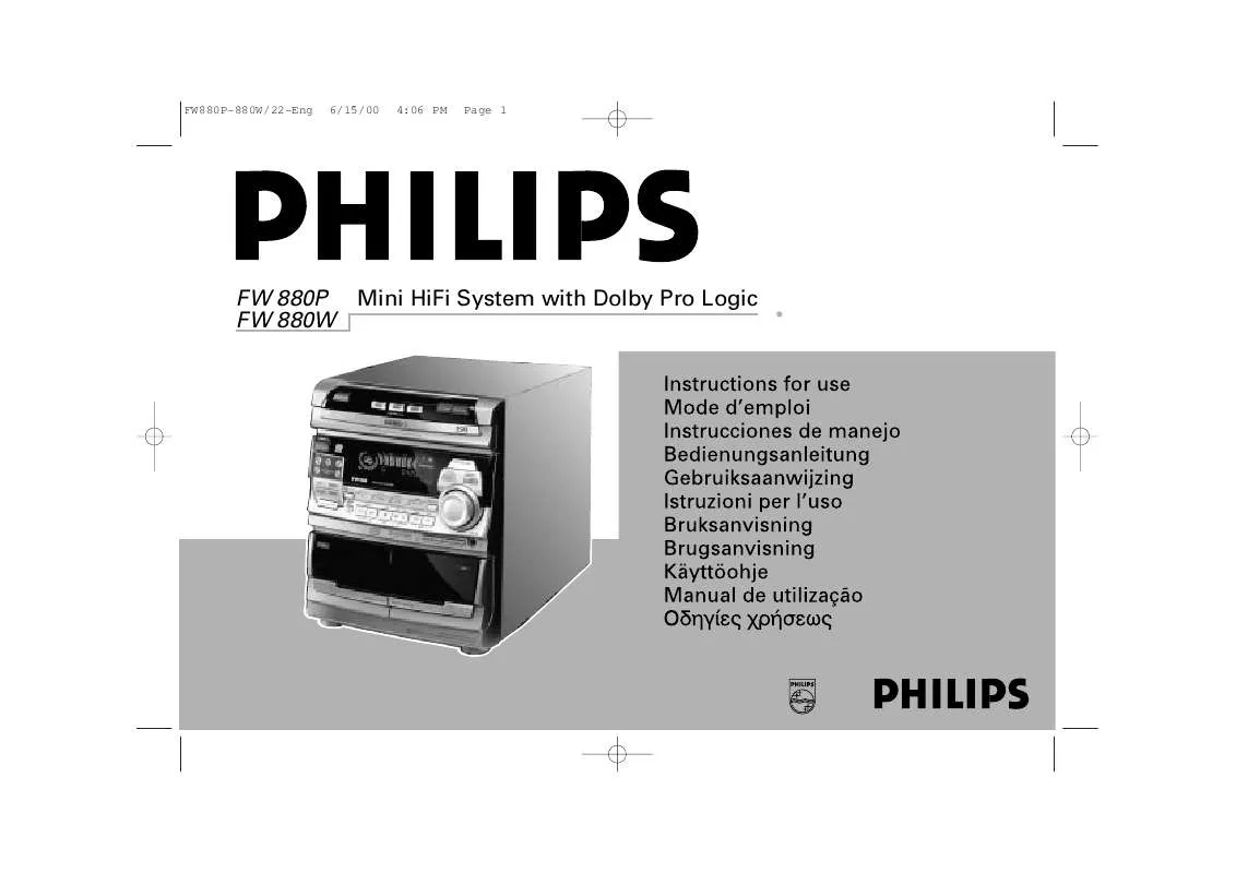 Mode d'emploi PHILIPS FW880PP