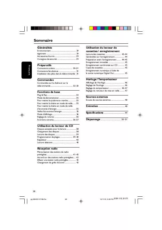 Mode d'emploi PHILIPS FWC788