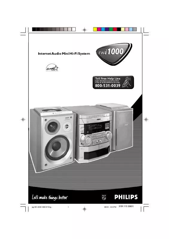 Mode d'emploi PHILIPS FWI1000