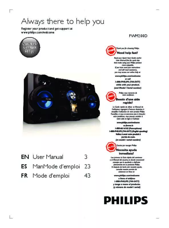 Mode d'emploi PHILIPS FWM200D