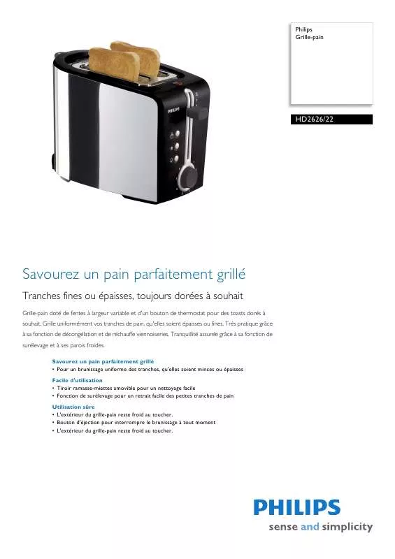 Mode d'emploi PHILIPS HD 2626