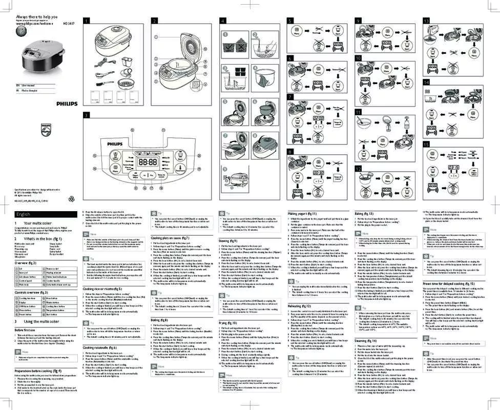 Mode d'emploi PHILIPS HD3037/03