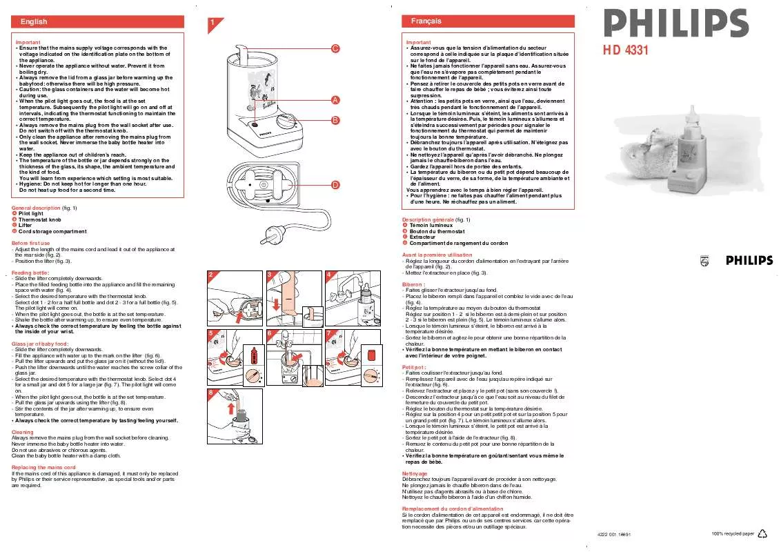 Mode d'emploi PHILIPS HD4331