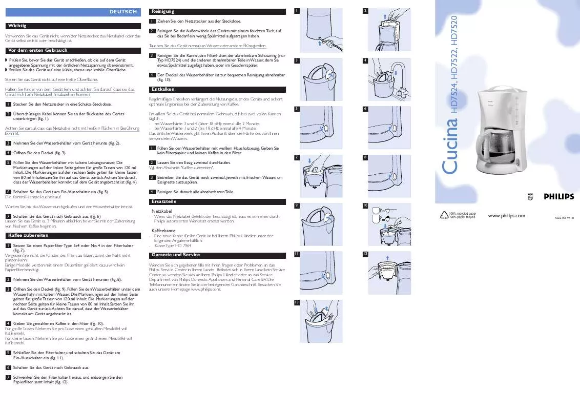 Mode d'emploi PHILIPS HD7522