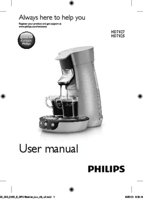 Mode d'emploi PHILIPS HD7825/43