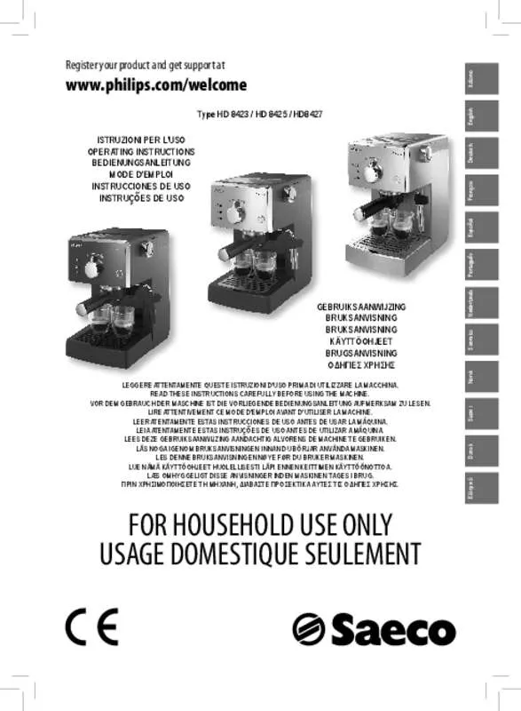 Mode d'emploi PHILIPS HD8425