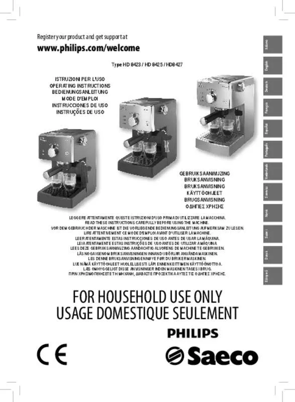 Mode d'emploi PHILIPS HD8427/11 POEMIA