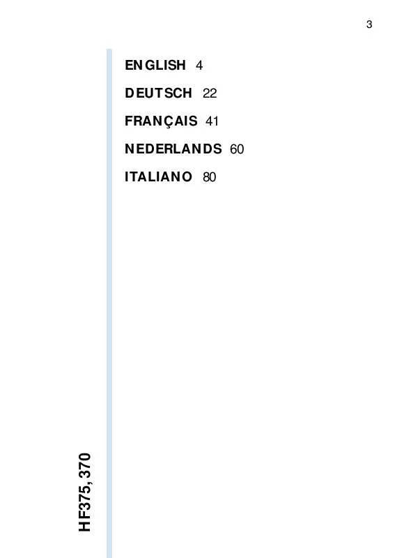 Mode d'emploi PHILIPS HF370