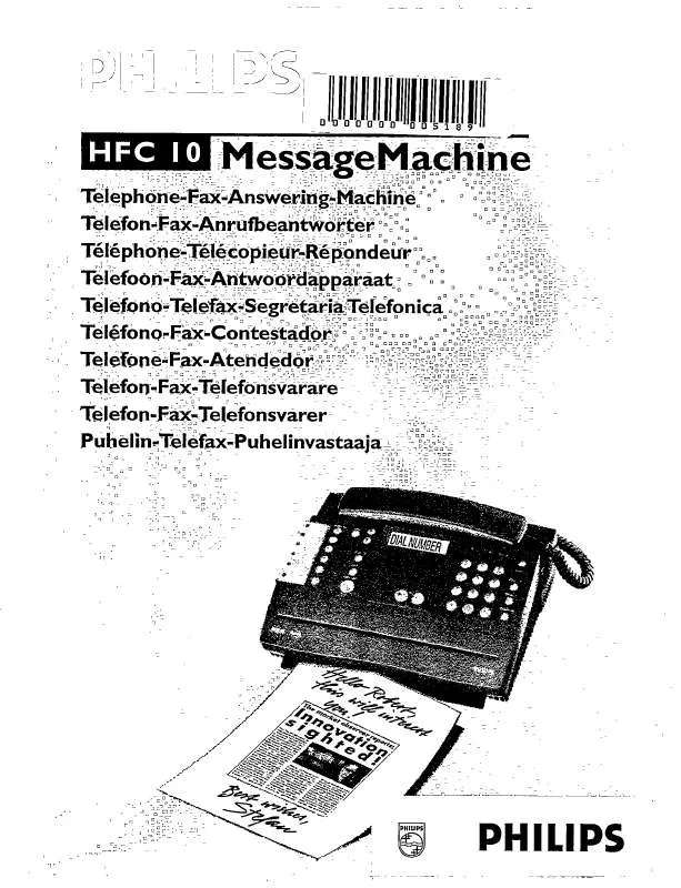 Mode d'emploi PHILIPS HFC10