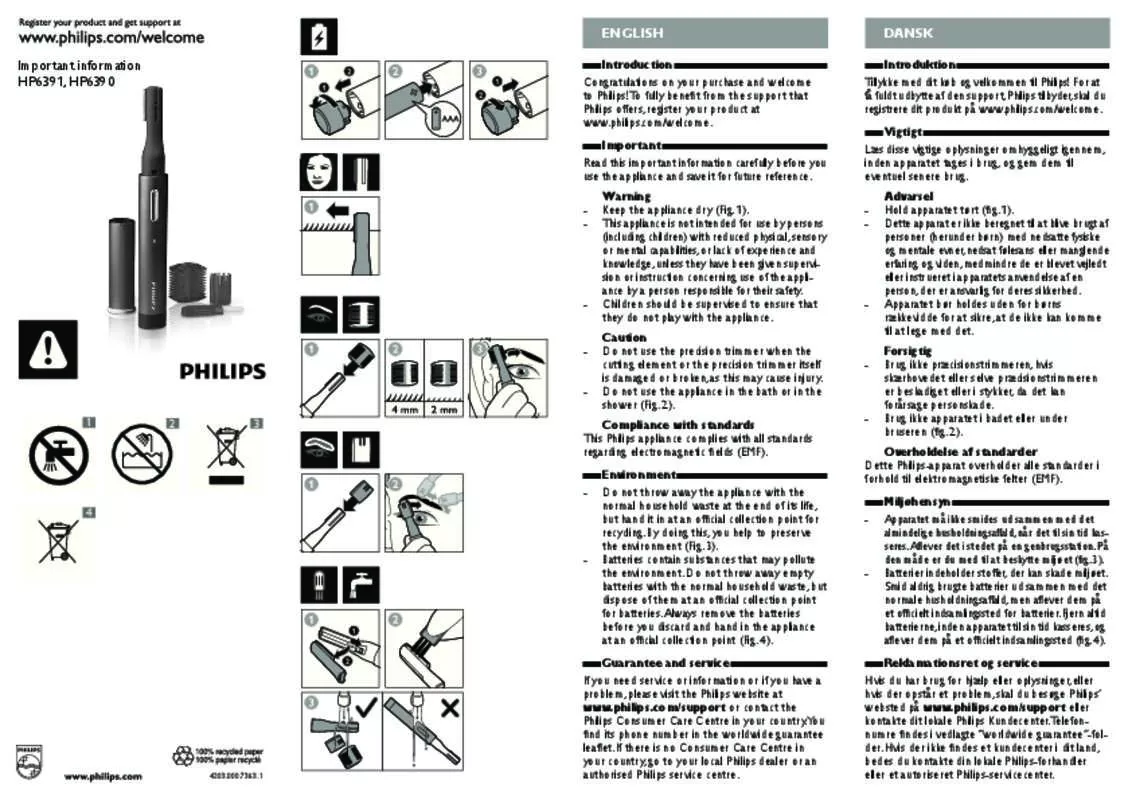 Mode d'emploi PHILIPS HP6390/10