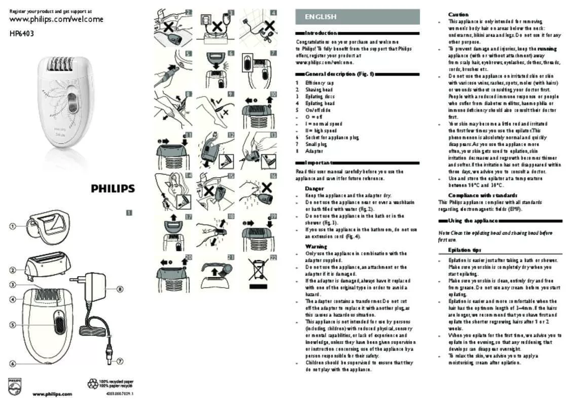 Mode d'emploi PHILIPS HP6423/29