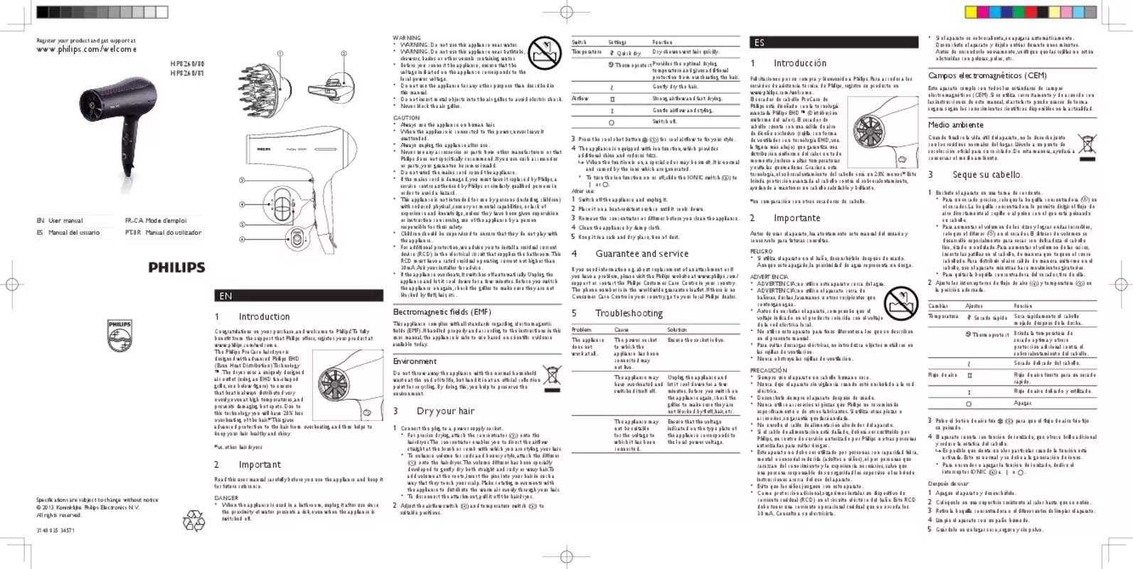 Mode d'emploi PHILIPS HP8260/80