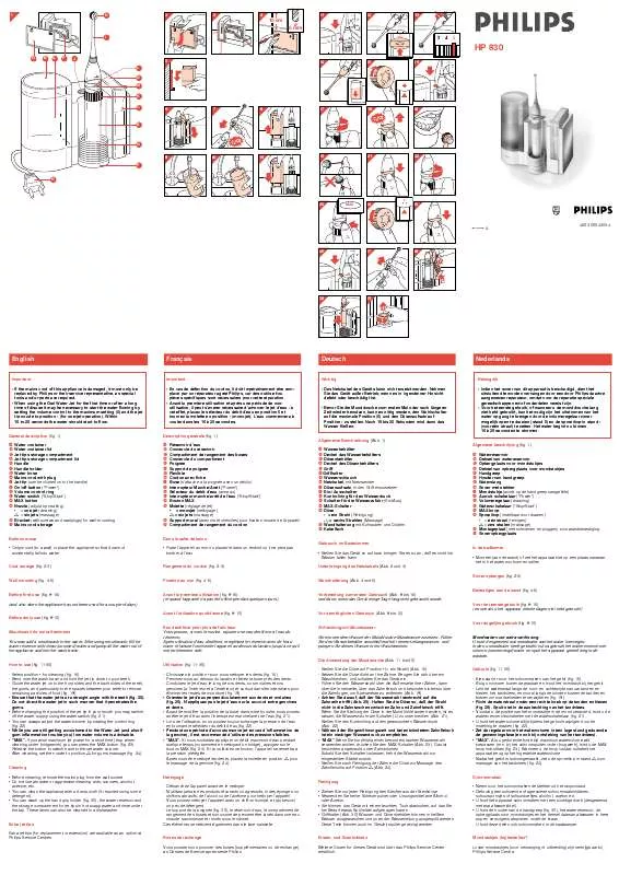 Mode d'emploi PHILIPS HP830