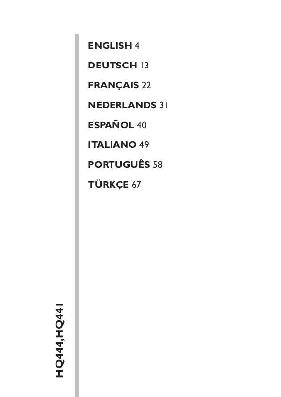 Mode d'emploi PHILIPS HQ441