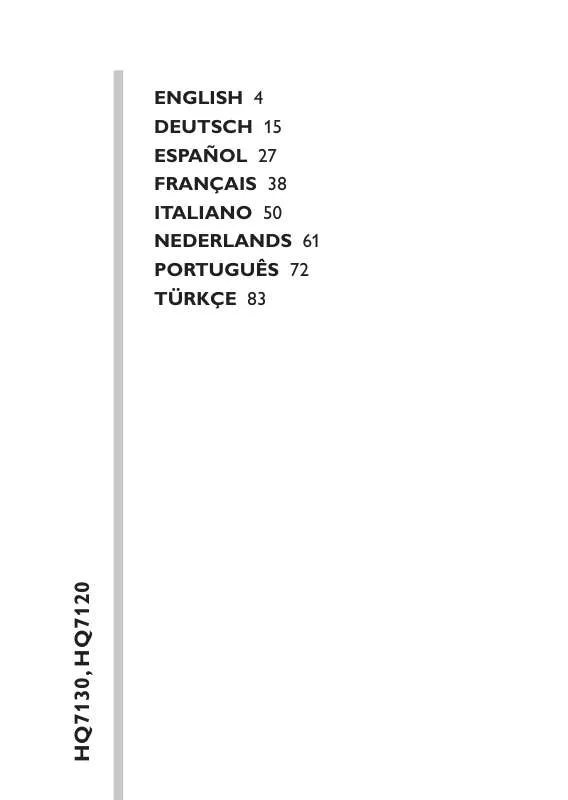 Mode d'emploi PHILIPS HQ7120