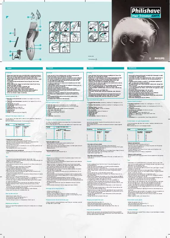 Mode d'emploi PHILIPS HQC446