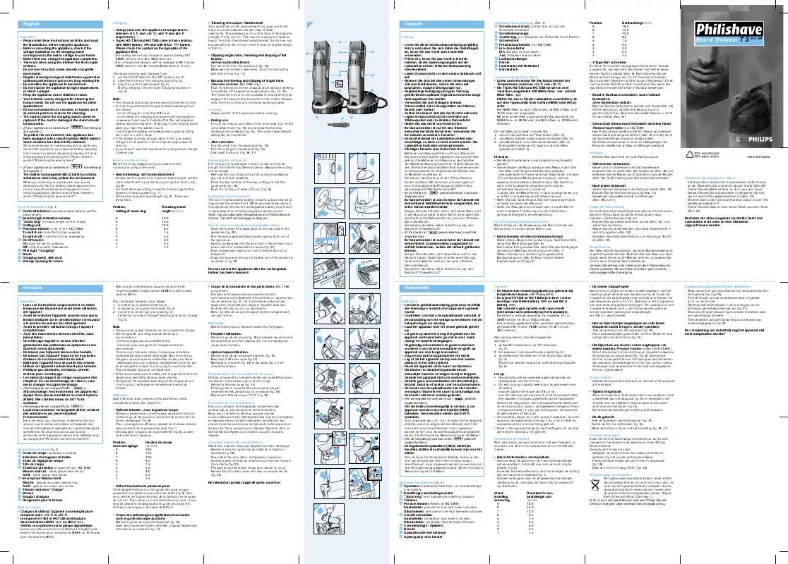 Mode d'emploi PHILIPS HQT364