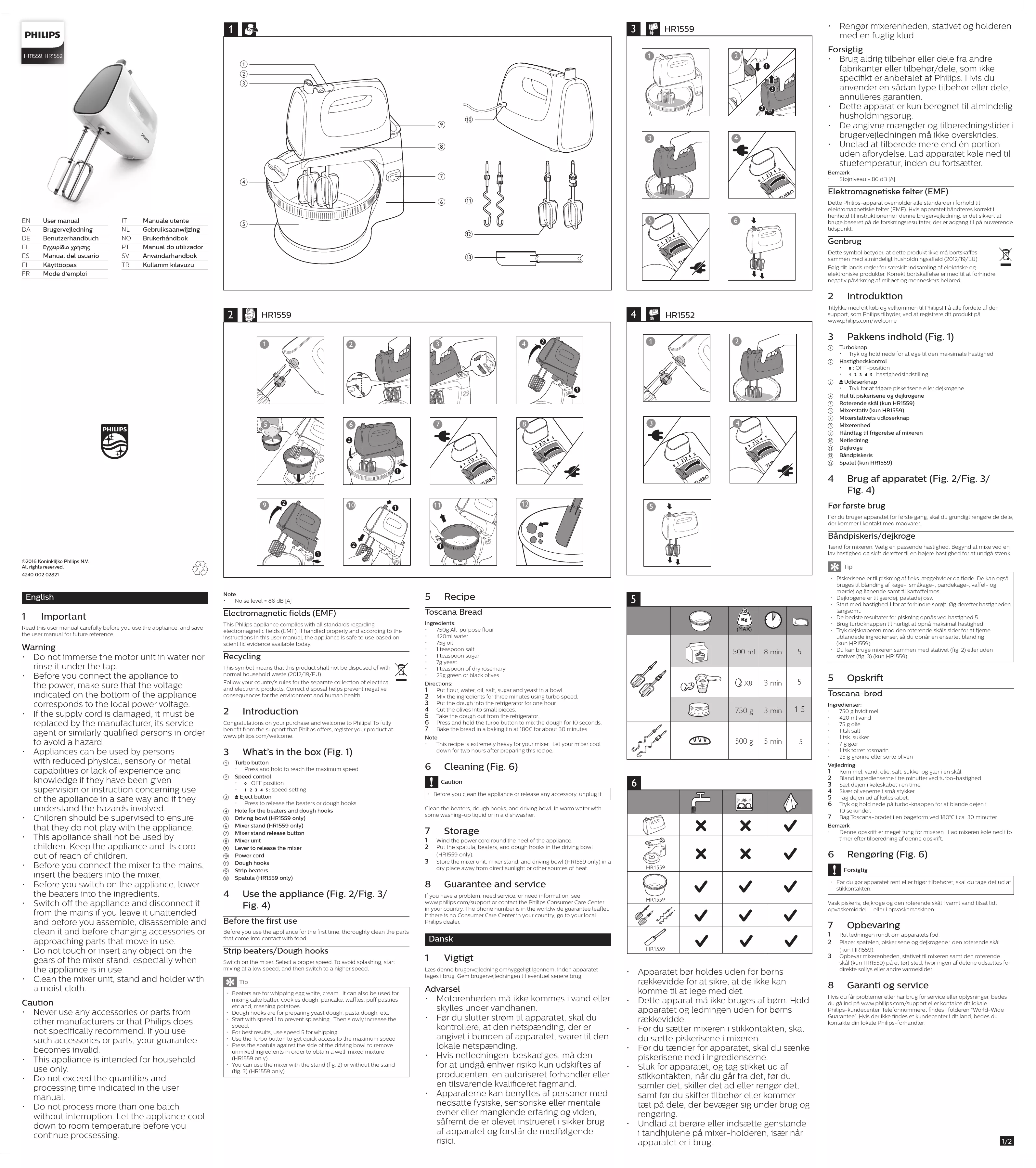 Mode d'emploi PHILIPS HR1552/12