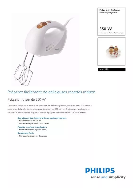 Mode d'emploi PHILIPS HR 1560