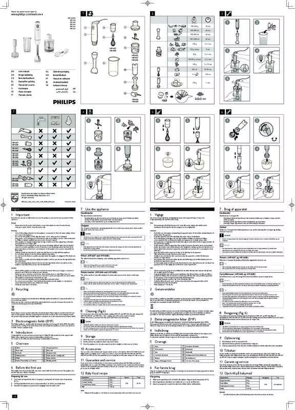 Mode d'emploi PHILIPS HR1606/00 DAILY COLLECTION