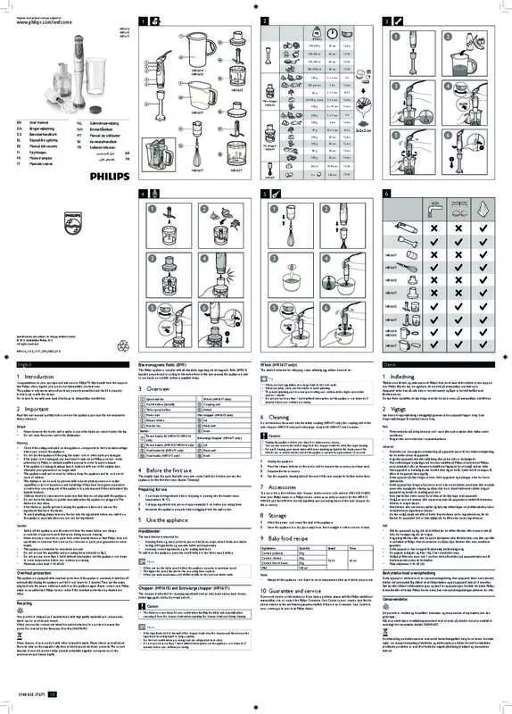 Mode d'emploi PHILIPS HR1614/00