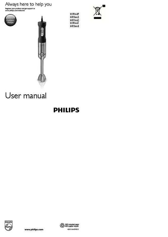 Mode d'emploi PHILIPS HR1660/90