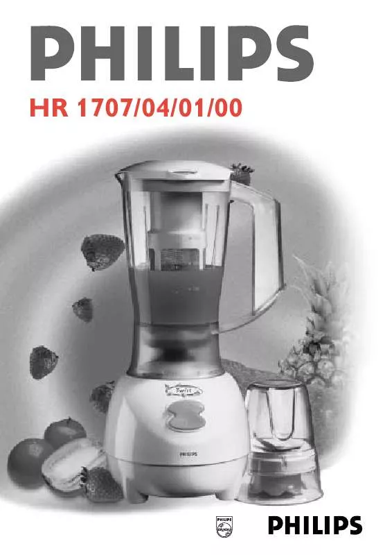 Mode d'emploi PHILIPS HR1704