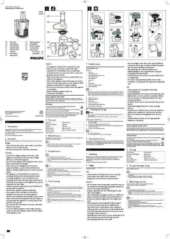 Mode d'emploi PHILIPS HR1854/00