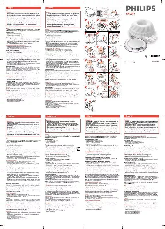 Mode d'emploi PHILIPS HR2387