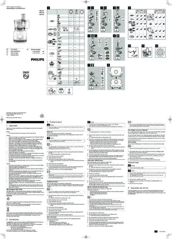 Mode d'emploi PHILIPS HR 7628