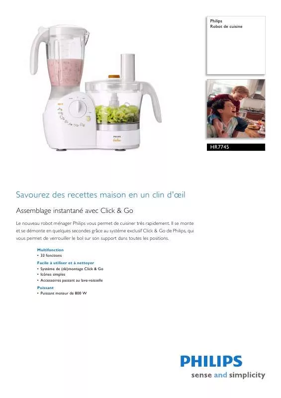 Mode d'emploi PHILIPS HR 7745