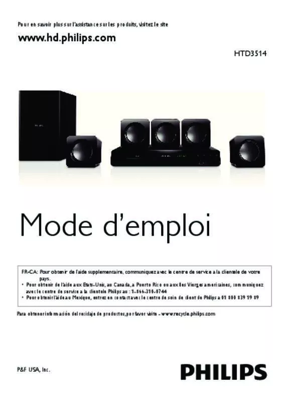 Mode d'emploi PHILIPS HTD3514