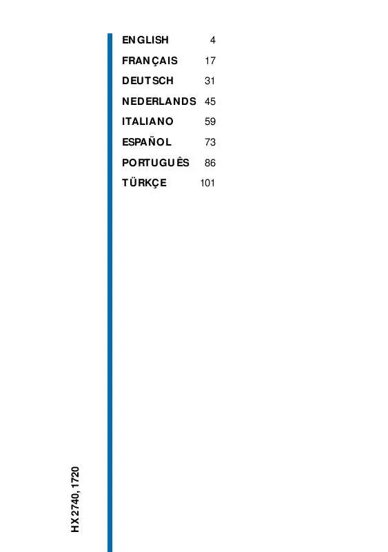 Mode d'emploi PHILIPS HX1720