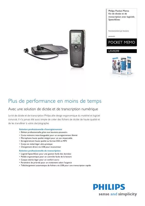 Mode d'emploi PHILIPS LFH 9399