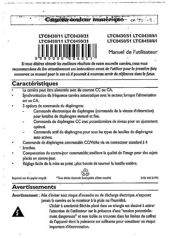 Mode d'emploi PHILIPS LTC0430