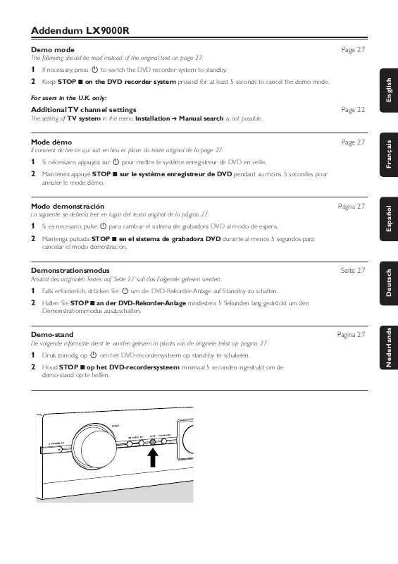 Mode d'emploi PHILIPS LX9000R-22S