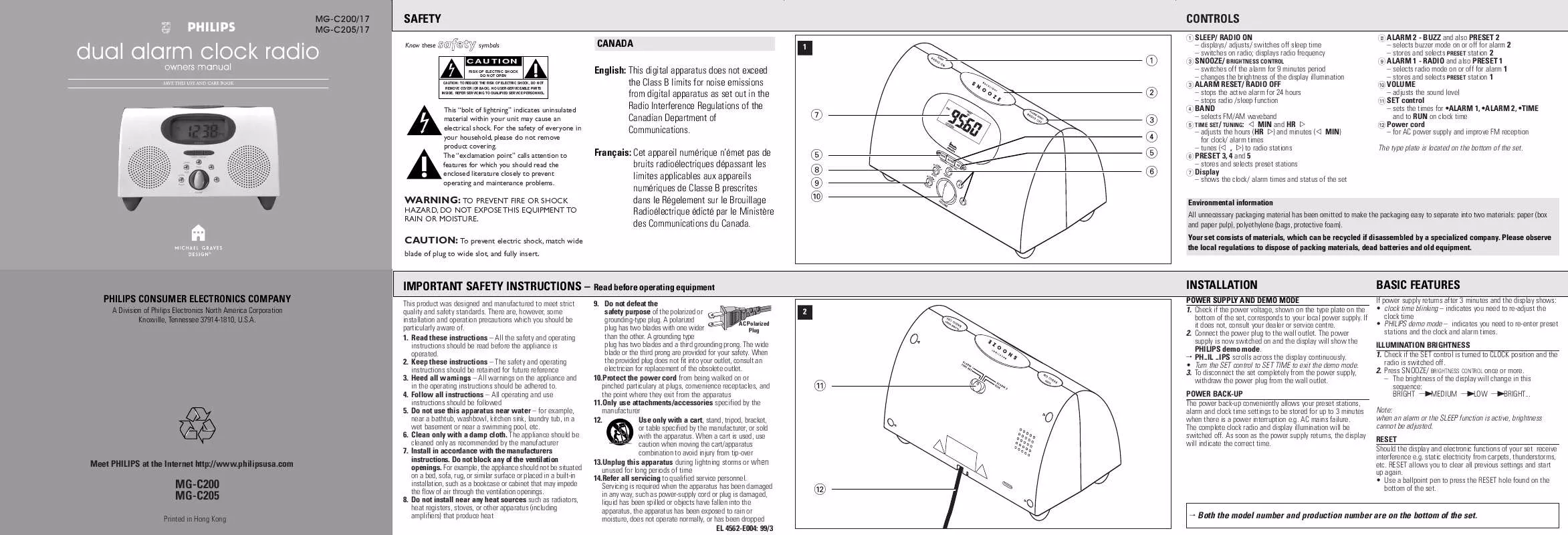 Mode d'emploi PHILIPS MG-C200