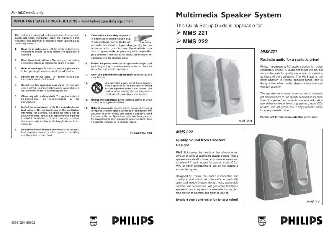 Mode d'emploi PHILIPS MMS221