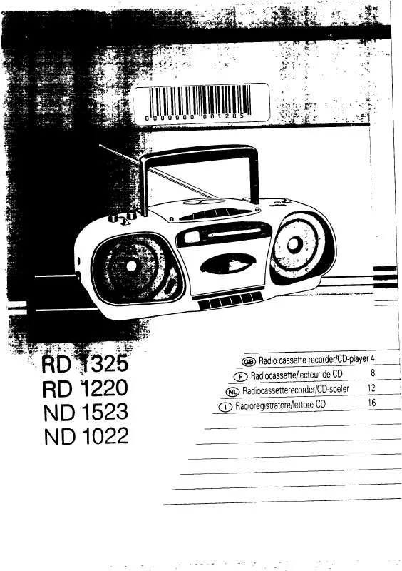 Mode d'emploi PHILIPS ND1523