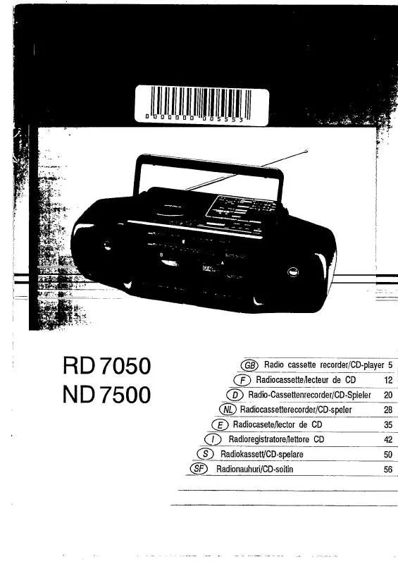 Mode d'emploi PHILIPS ND7500