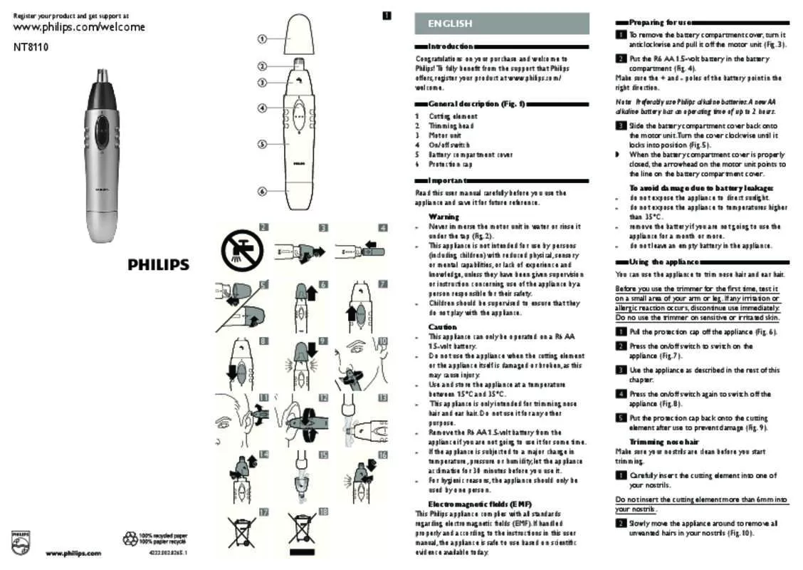 Mode d'emploi PHILIPS NT8110