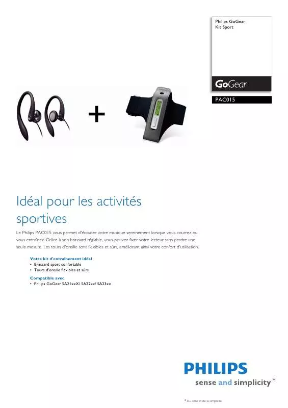 Mode d'emploi PHILIPS PAC015