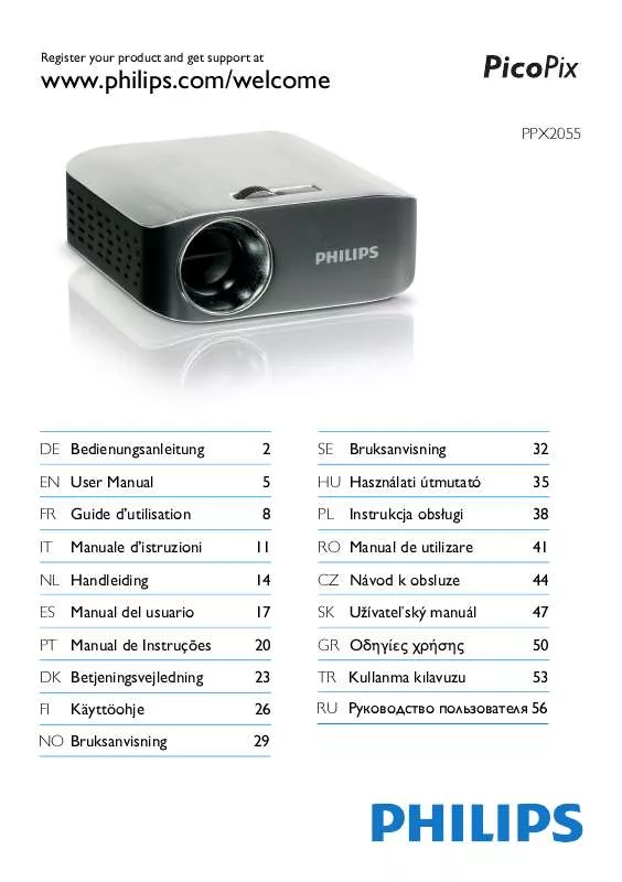 Mode d'emploi PHILIPS PICOPIX PPX2480