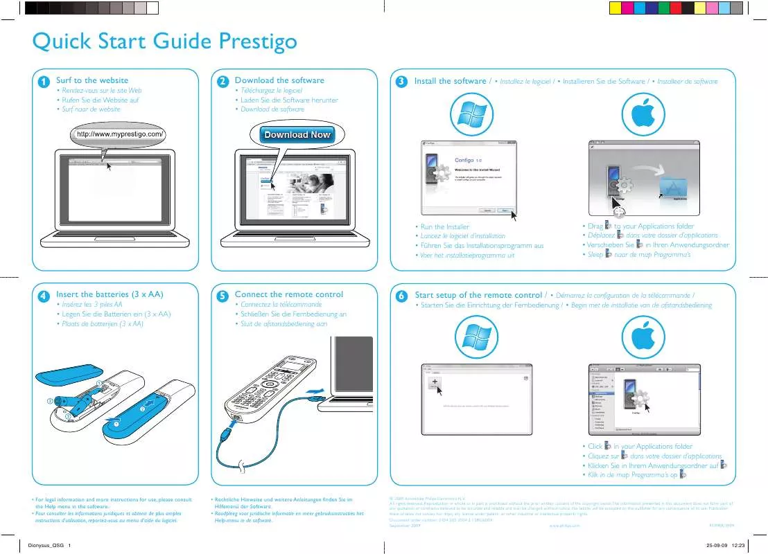 Mode d'emploi PHILIPS PRESTIGO SRU6006